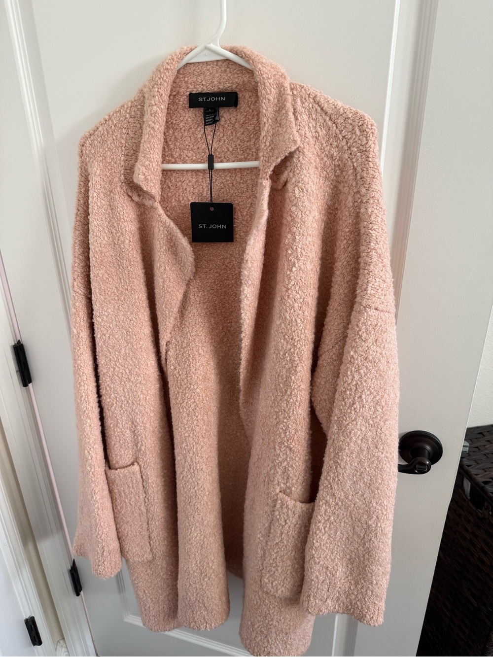 St. John Blush Pink Teddy Coat (L) - NWT
